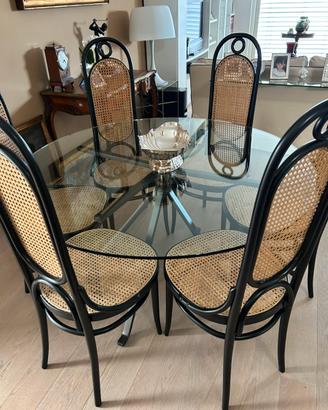 Sedie Thonet in legno seduta in paglia - set da 6