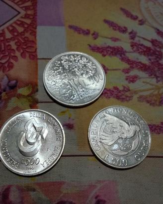 3 Monete Argento lire 500 + 500 + 500 fdc