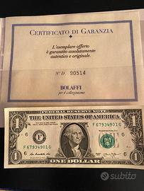 Banconota 1 Dollaro USA Serie F 2013 - certificato
