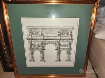 quadri e specchio con cornice in legno