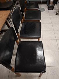 Sedie in cuoio nero 