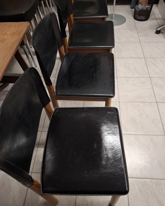 Sedie in cuoio nero 