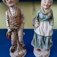 coppia statuette vintage da collezione in porcella
