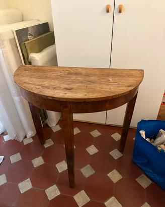 Tavolo consolle a mezzaluna in legno