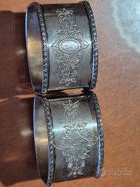 coppia portatovaglioli vintage argento 800
