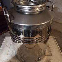 1 Bidone x olio d'oliva in acciaio inox