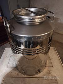 1 Bidone x olio d'oliva in acciaio inox