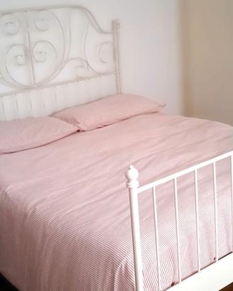 LETTO MATRIMONIALE IN METALLO BIANCO