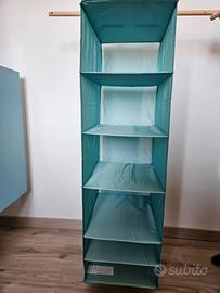 Organizzatore da armadio - 6 scomparti - Azzurro