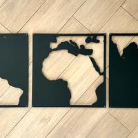 Decorazione 3D da parete in metallo. Mappamondo.