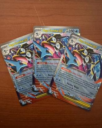 Lotto 3x Mega Greninja ex 081 MEP
