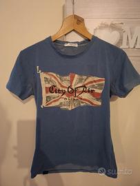 T-Shirt Uomo Sixth June Blu Avio Stampa Union Jack
