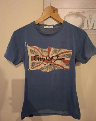 T-Shirt Uomo Sixth June Blu Avio Stampa Union Jack