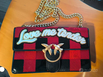 borsa a spalla Pinko tartan edizione limitata