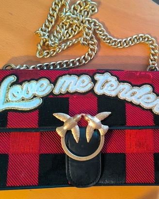 borsa a spalla Pinko tartan edizione limitata
