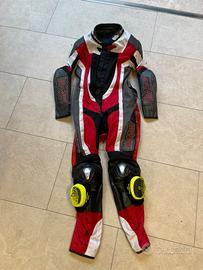 Tuta da moto pelle e tessuto taglia 44