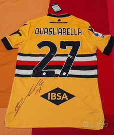 Maglia ufficiale Quagliarella autografata nuova L