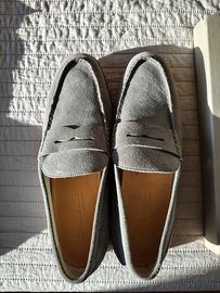 Santoni mocassino suede tortora misura 10 (44)