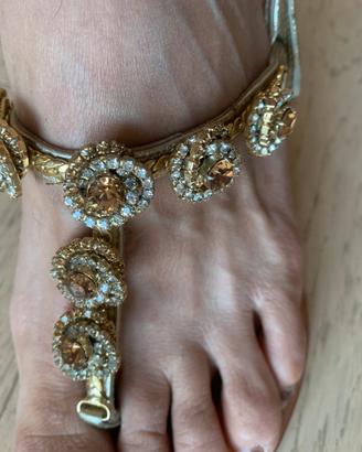 Sandali artigianale con Swarovski 37