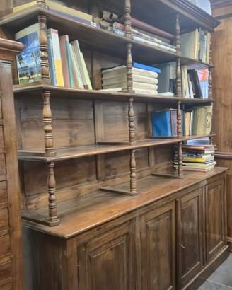 GRANDE LIBRERIA ANTICA A GIORNO IN NOCE MASSICCIO