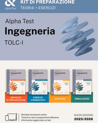 Alpha Test Ingegneria TOLC-I 2026-2027 Kit 4 libri