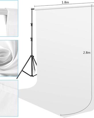 Set fotografico con 2 sfondi 2 luci