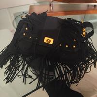 borsa nera scamosciata 