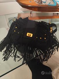 borsa nera scamosciata 