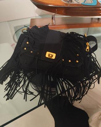 borsa nera scamosciata 