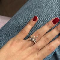 anello con fiocco argento