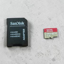 Sandisk Extreme 128GB scheda microSD+ adattatoreSD