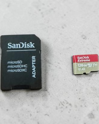 Sandisk Extreme 128GB scheda microSD+ adattatoreSD