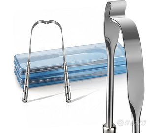 Set 2 Pulisci Lingua in Acciaio Inox con Custodie
