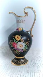 Brocca Vaso Porcellana Limoges Vintage fiori oro