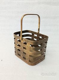 Piccolo cestino vintage, porta penne oppure  bigli