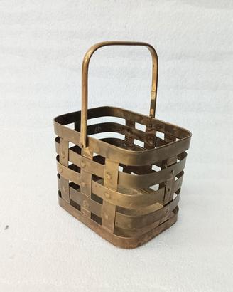 Piccolo cestino vintage, porta penne oppure  bigli