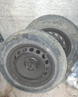coppia cerchi in ferro attacco fiat da 14