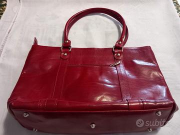 Borsa artigianale pelle ROSSA Donna Valentina