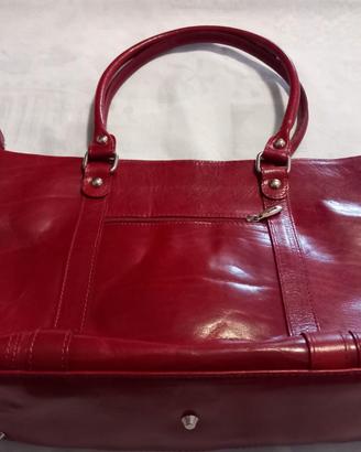 Borsa artigianale pelle ROSSA Donna Valentina