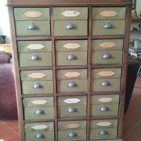 antico mobile ministeriale schedario in noce 