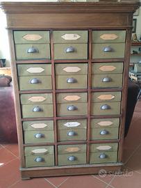 antico mobile ministeriale schedario in noce 