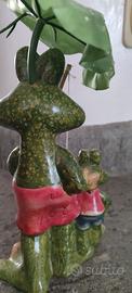Ranocchie soprammobile in ceramica 