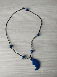 Collana Luna e perline blu