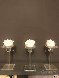 Piedistallo in vetro con candela