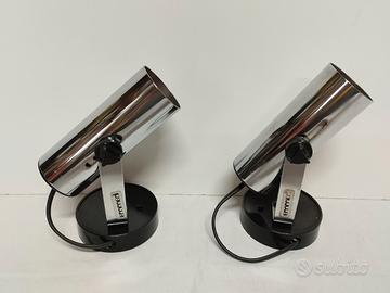 Coppia faretti in acciaio cromato anni 80 Emmedi 