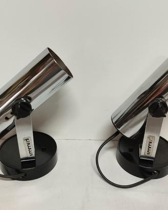 Coppia faretti in acciaio cromato anni 80 Emmedi 