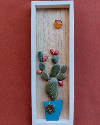 quadretto con sassi-cactus di pietra