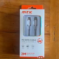 Cavo USB-C -> USB-C 2m 60W bianco M•TK