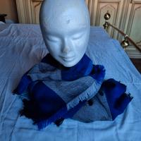 sciarpa  invernale lana blu 