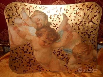 Pannello in legno fondo oro